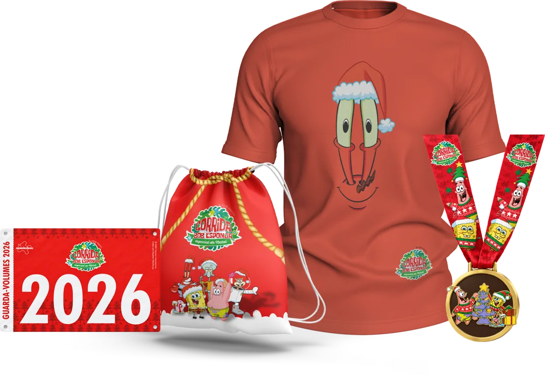 Kit Sr. Sirigueijo: camisa personalizada, sacochila, número de peito e medalha